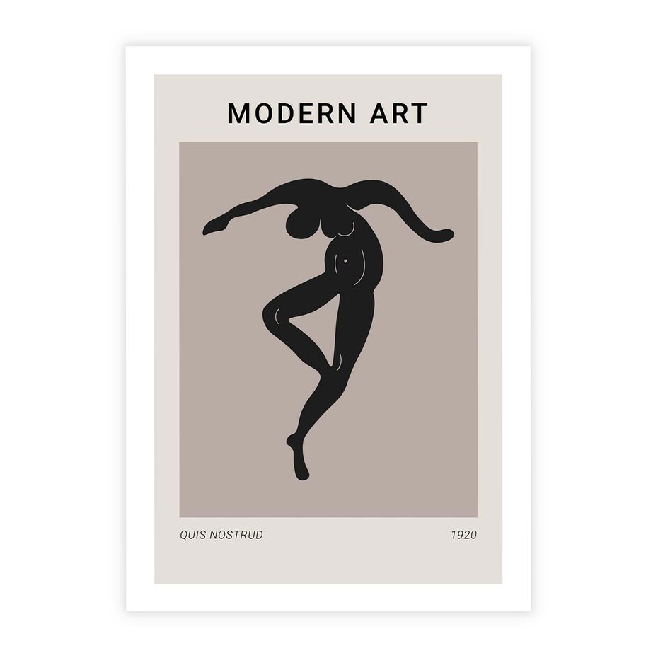 Plakat bez ramy 30x40 - Modernistyczna Wizja - plakat modern, czarna postać