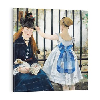 Obraz na płótnie 40x40 - "Kolej" (1873) Edouard Manet - Reprodukcja - reprodukcja, obraz na płótnie