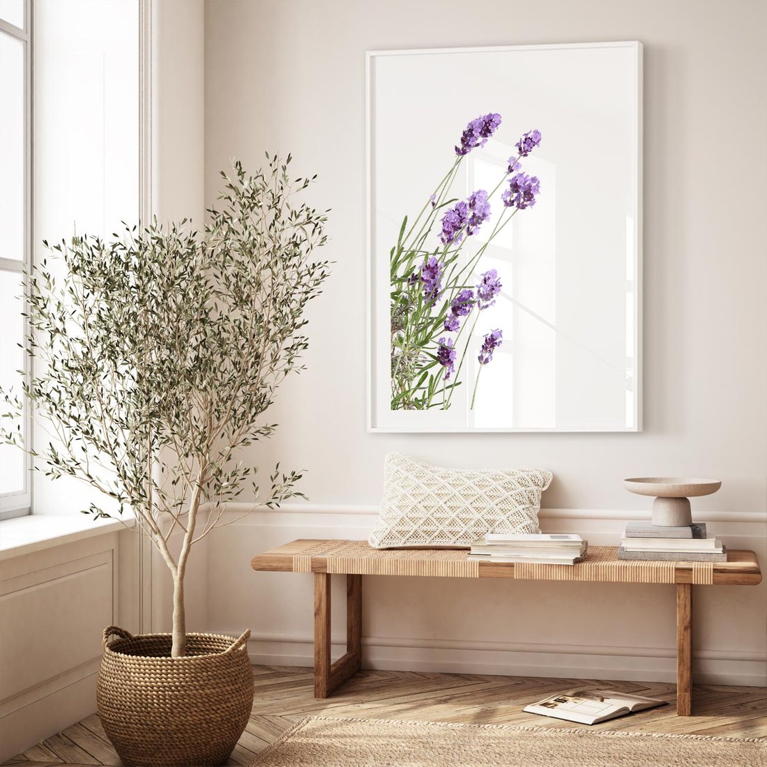 Plakat bez ramy 21x30 - Delikatny Urok - lawenda, kwiaty
