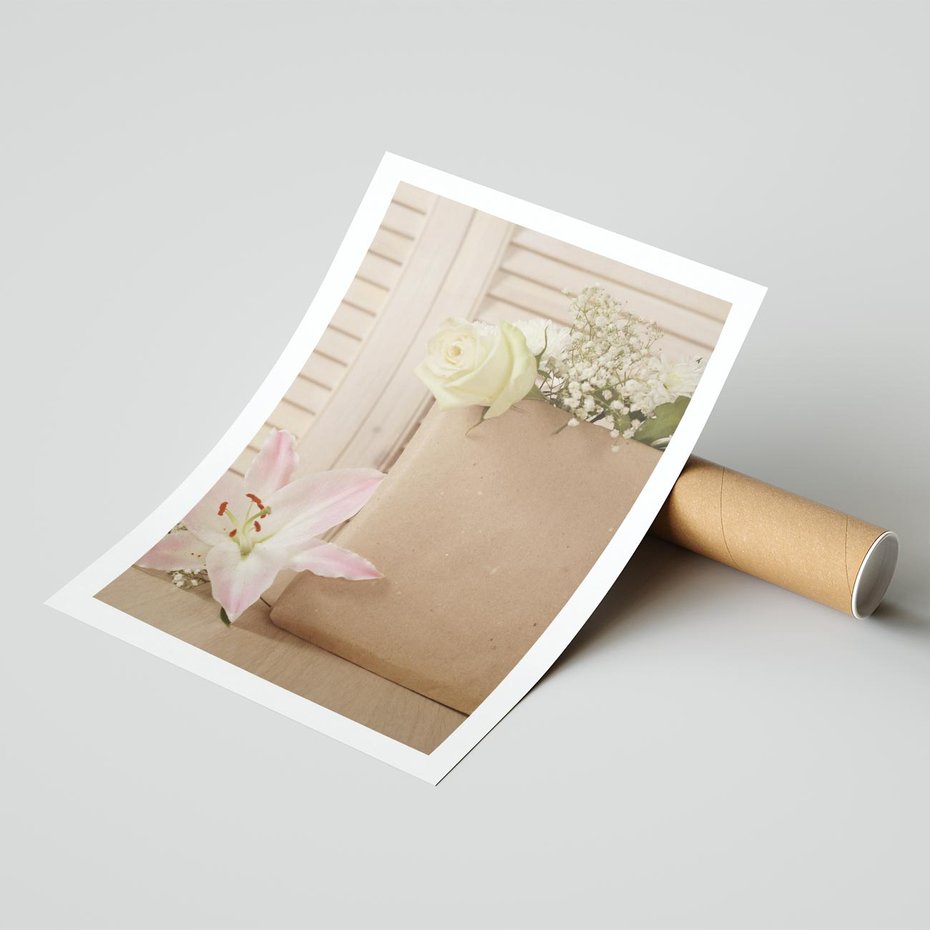 Plakat bez ramy 50x70 - Elegancja W Prostocie - kwiaty, mnimalizm