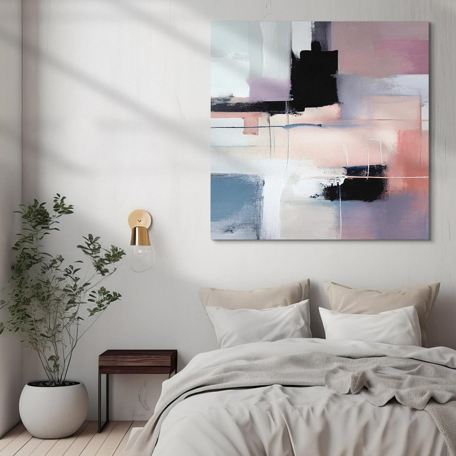 Obraz na płótnie 50x50 - Zamglone Kierunki - abstrakcja, obraz olejny