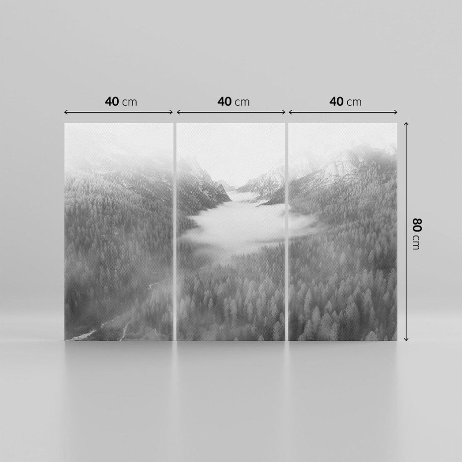 Obraz na płótnie 120x80 - Szare Góry - zamglony krajobraz, las