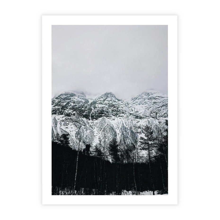 Plakat bez ramy 21x30 - Zimowe Uroki Gór - góry ośnieżone, krajobraz górski