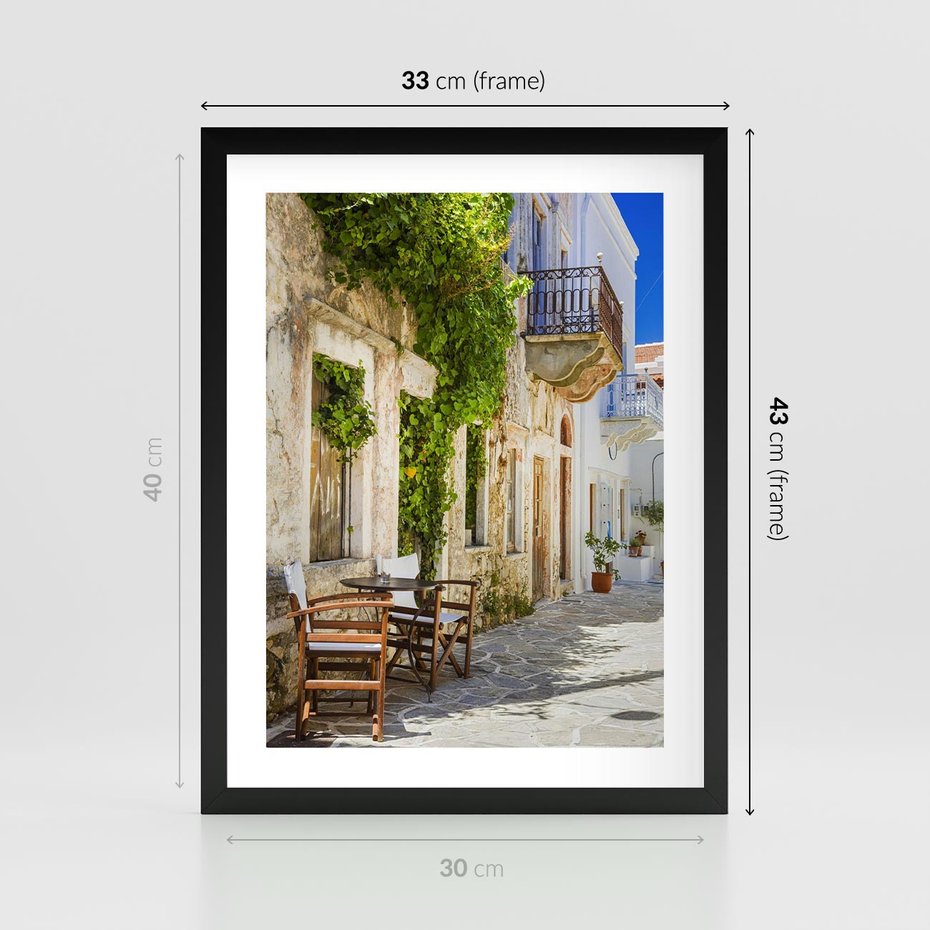 Plakat w ramie 30x40 - Zaklęta Przestrzeń - uliczka, perspektywa - rama czarna