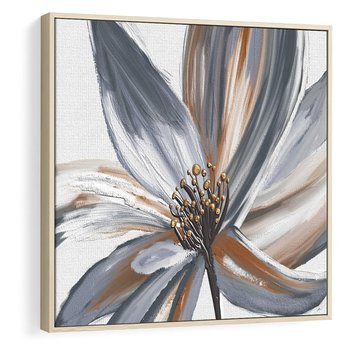 Obraz w ramie 50x50 - Olejne kwiaty - wyraz emocji - kwiaty, malowane - rama drewno