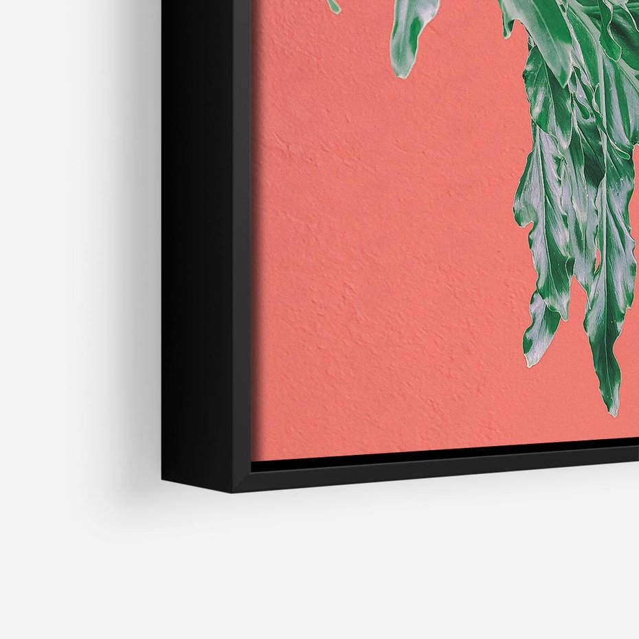 Obraz w ramie 50x50 - Energetyczna Eksplozja Natury - liście, kolor - rama czarna