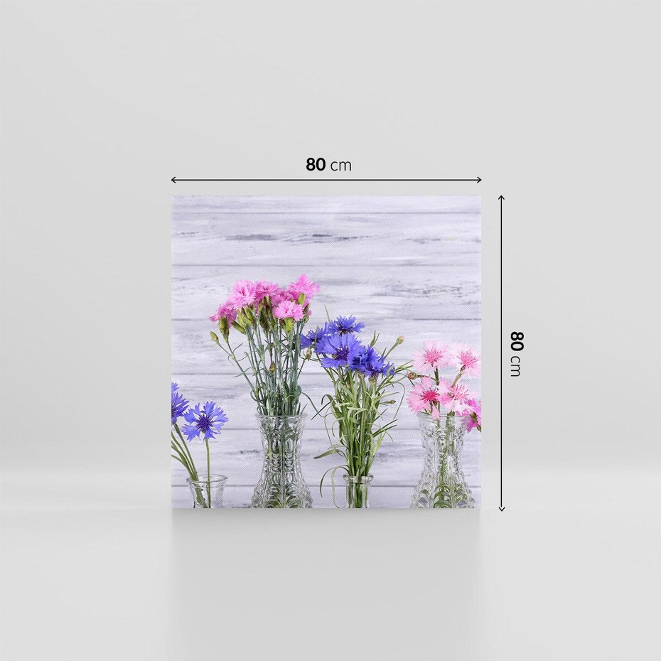 Obraz na płótnie 80x80 - Kwiatowe impresje - kwiaty,