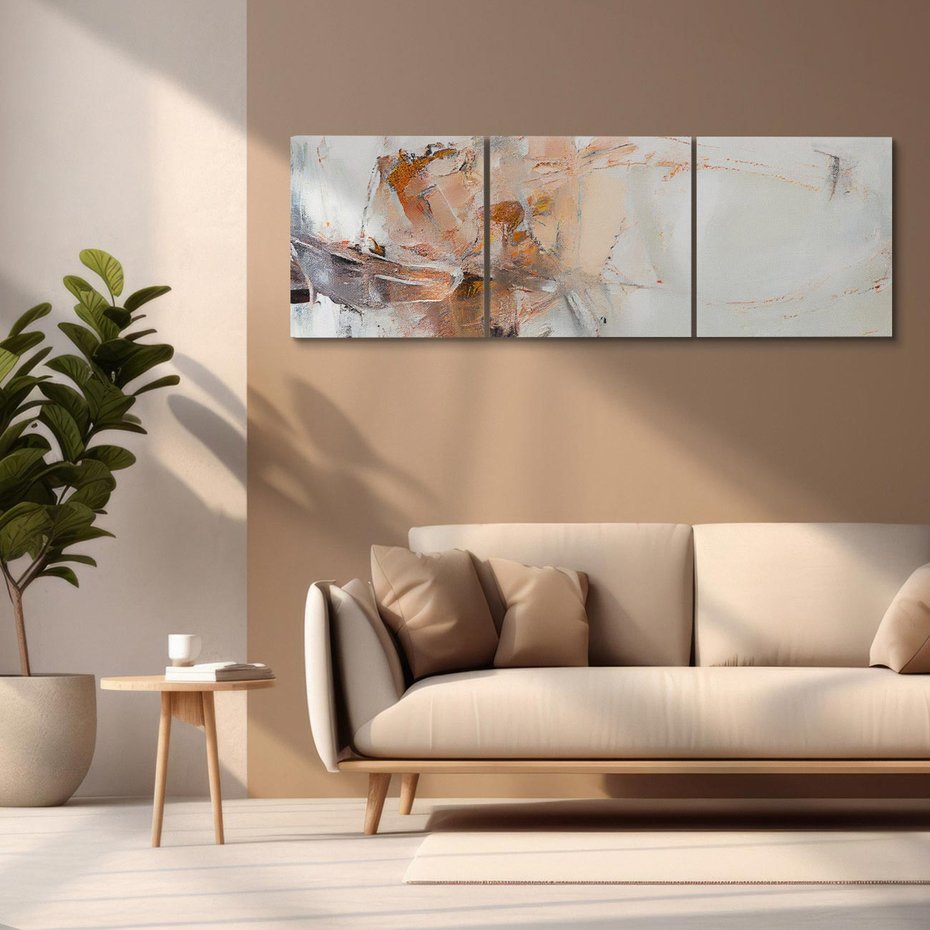 Obraz na płótnie 90x30 - Taniec księżycowego pyłu - abstrakcja, tekstury farb