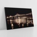 Obraz na płótnie 120x80 - Most nocą nad rzeką - noc, most