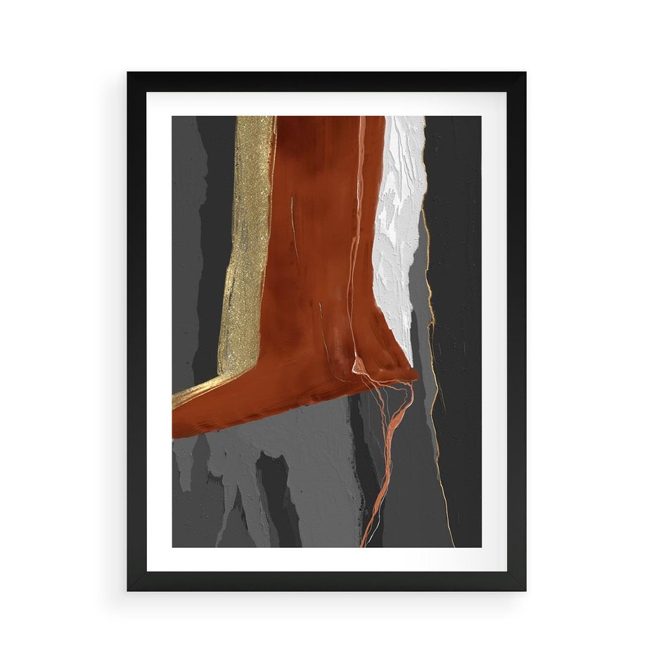 Plakat w ramie 50x70 - Abstrakcyjna impresja - abstrakcja, nowoczesny - rama czarna