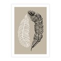 Plakat bez ramy 30x40 - Spleciona Harmonia - sztuka nowoczesna, białe i czarne pióro