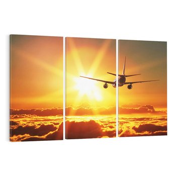 Obraz na płótnie 120x80 - Wolność podróży - samolot, słońce