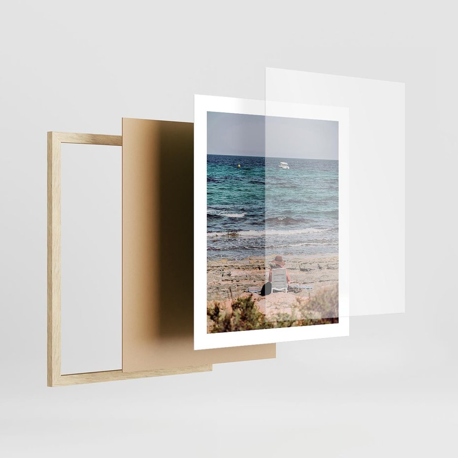 Plakat w ramie 40x50 - Relaks na Plaży - wakacje, plaża - rama drewno