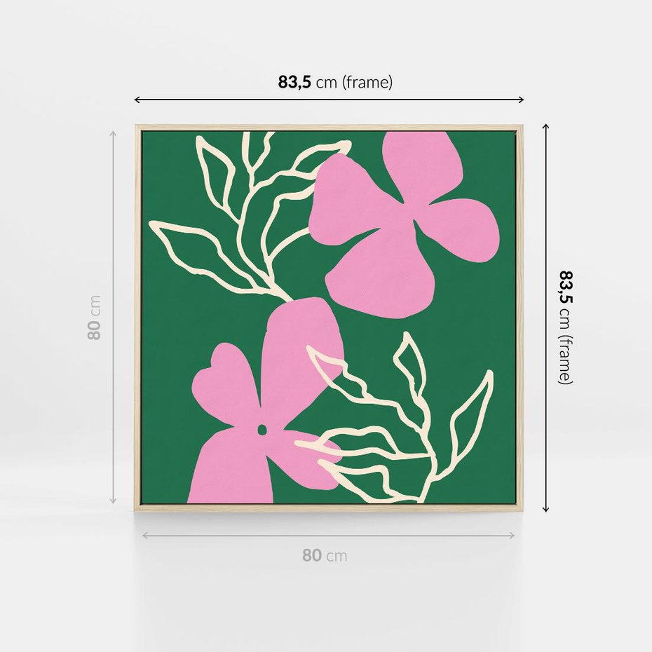 Obraz w ramie 80x80 - Wewnętrzne Fale - abstrakcyjny plakat, boho styl - rama drewno