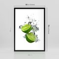 Plakat w ramie 50x70 - Kwaskowata moc limonki i cytryny - limonka, cytryna - rama czarna