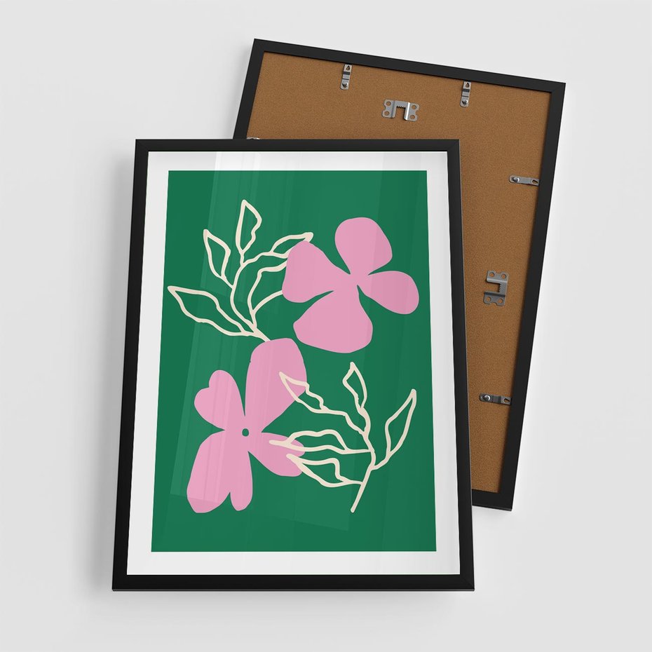 Plakat w ramie 50x70 - Wewnętrzne Fale - abstrakcyjny plakat, boho styl - rama czarna