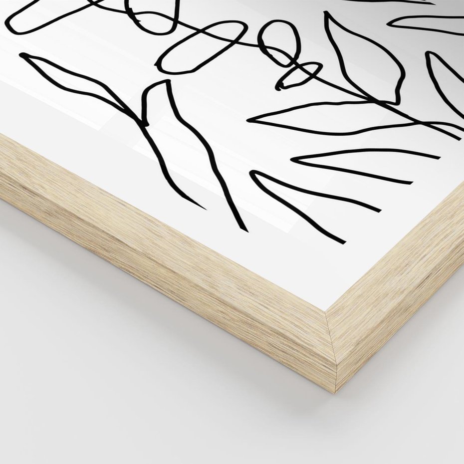 Plakat w ramie 30x40 - Liście Mocy - mroczna sztuka, minimalizm - rama drewno