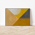 Obraz w ramie 100x70 - Harmonia migoczących ognisk - intensywne ciepłe kolory, słoneczny żółty - rama czarna