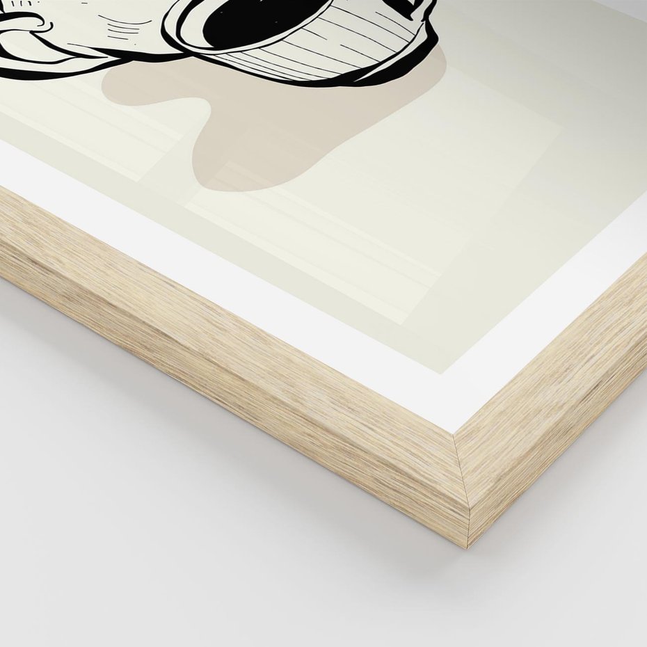 Plakat w ramie 50x70 - Kawa w Minimalistycznym Szkicu - grafika, szkic - rama drewno