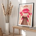 Plakat bez ramy 21x30 - Wyrażenie Piękna - paznokcie, usta