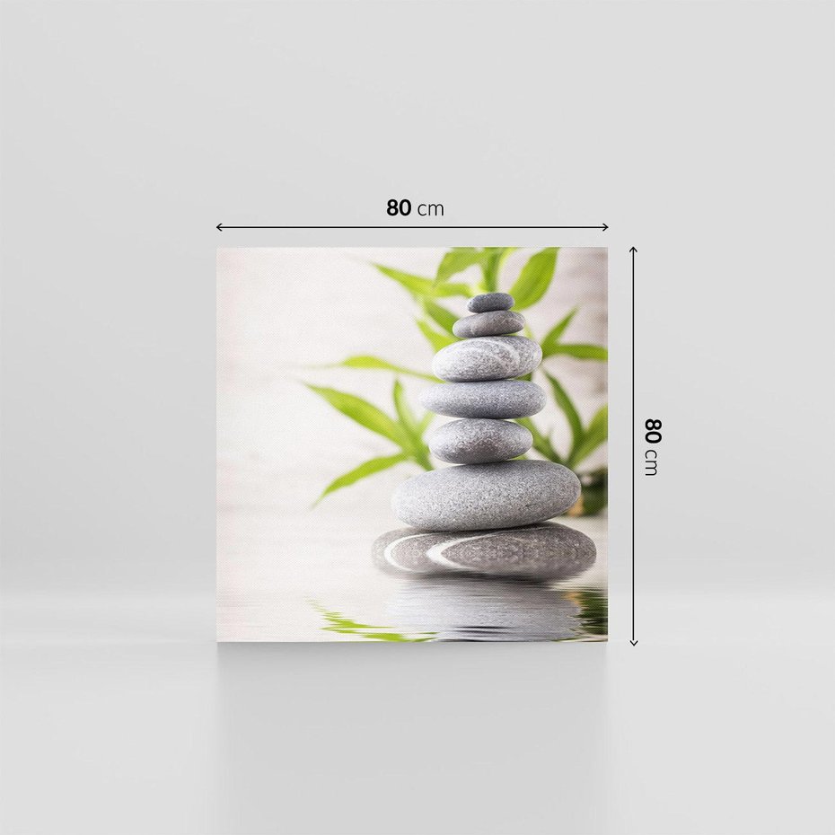 Obraz na płótnie 80x80 - Spa kamienie: naturalne piękno - spa, kamienie