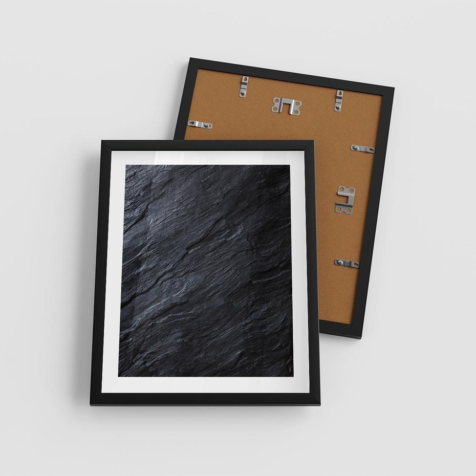 Plakat w ramie 40x50 - Kamienne tekstury w trójwymiarze - kamień, tekstura - rama czarna