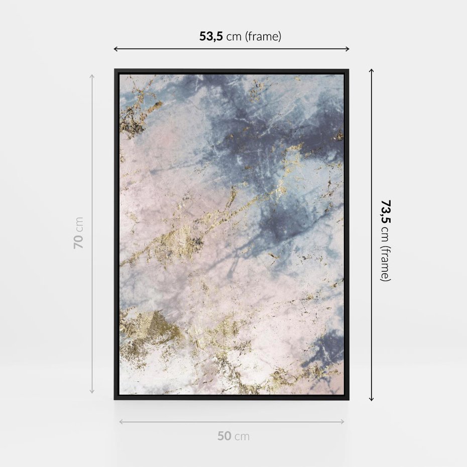 Obraz w ramie 50x70 - Luksusowa Dekoracja - marmur, złoto - rama czarna