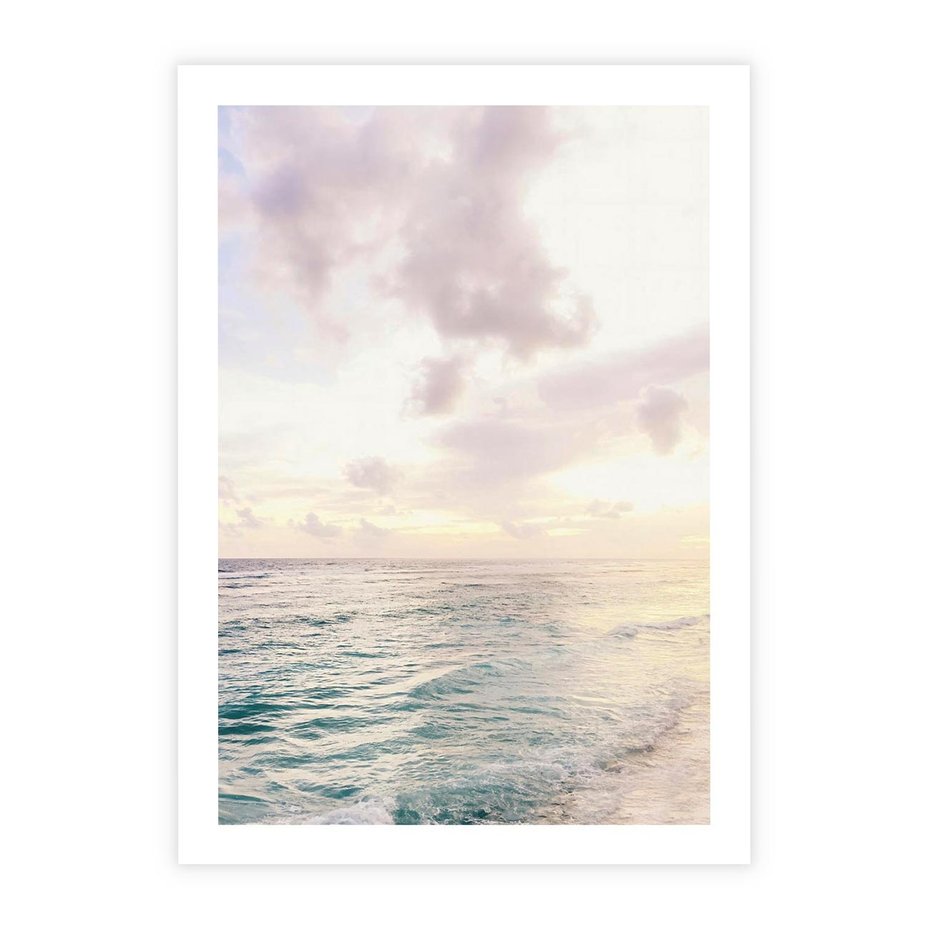 Plakat bez ramy 30x40 - Pastelowa Plaża - plaża, pastelowe kolory