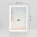 Plakat w ramie 50x70 - W Powietrzu: Samolot na Niebie - samolot w przestworzach, samolot na niebie - rama biała