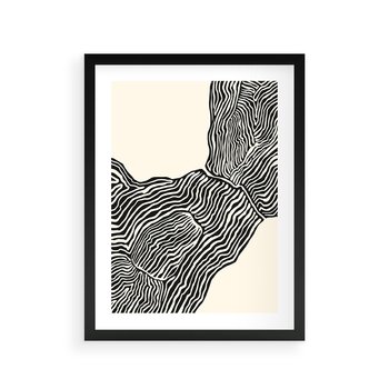 Plakat w ramie 50x70 - Migoczące Kontury - boho plakat, rycina - rama czarna