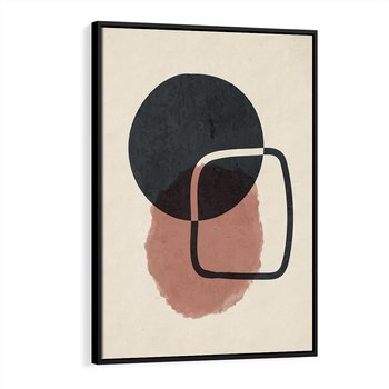 Obraz w ramie 50x70 - Abstrakcyjna Harmonia - abstrakcyjne nieregularne kształty, minimalistyczny plakat - rama czarna