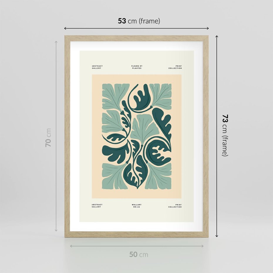 Plakat w ramie 50x70 - Podróżne Impresje - roślinne motywy, ornamenty - rama drewno