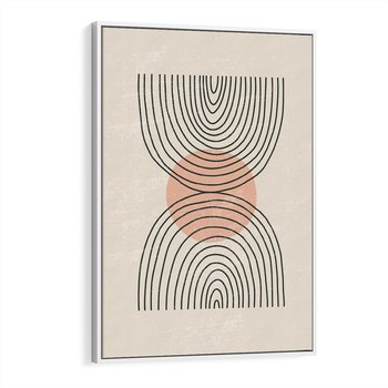 Obraz w ramie 70x100 - Nowy Rytuał - abstrakcyjna sztuka, boho kształty - rama biała