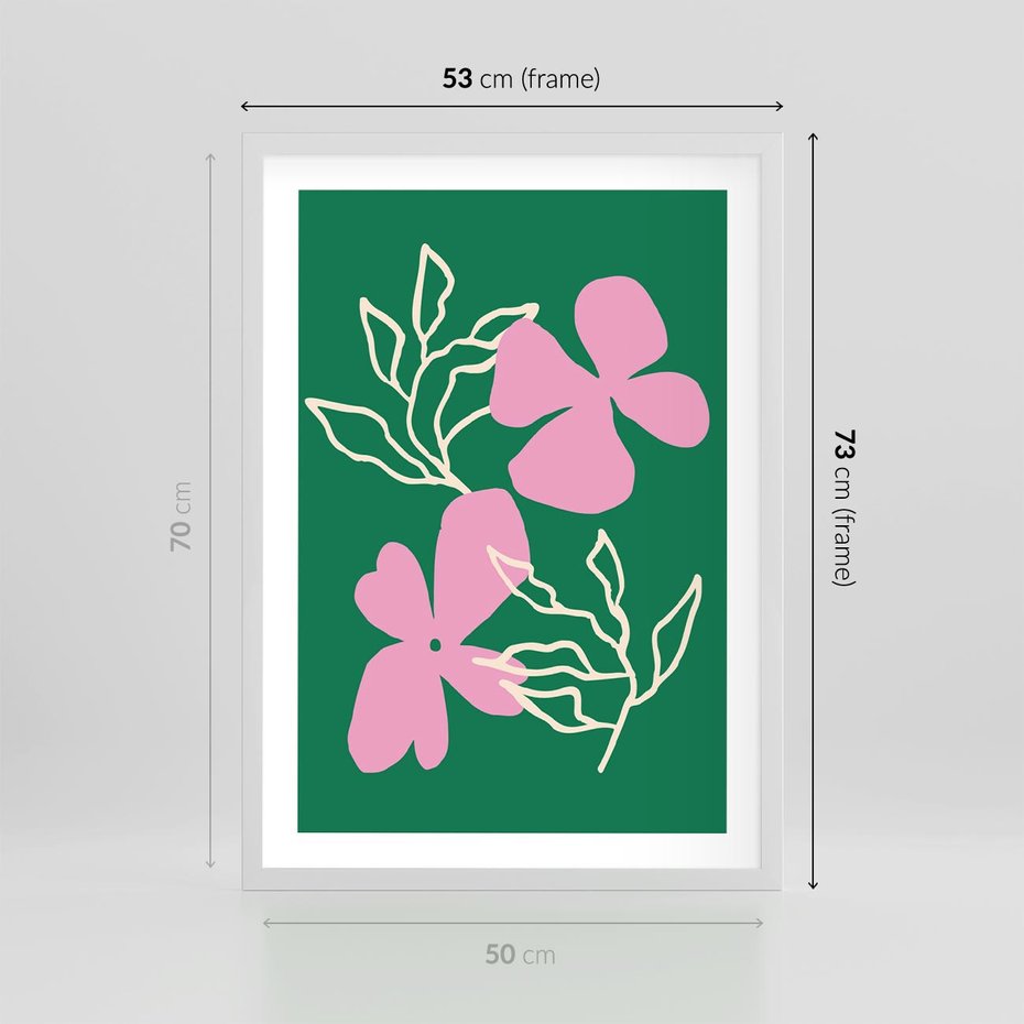 Plakat w ramie 50x70 - Wewnętrzne Fale - abstrakcyjny plakat, boho styl - rama biała