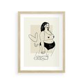 Plakat w ramie 30x40 - Moc to Ona - rysunek, sztuka nowoczesna - rama drewno