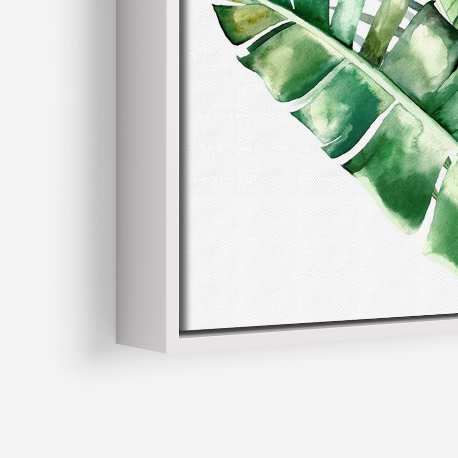 Obraz w ramie 70x100 - Piękno Złotej Rośliny - złote, liście - rama biała