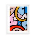 Plakat w ramie 50x70 - Kolory Komiksu - abstrakcyjne formy, komiksowy styl - rama biała