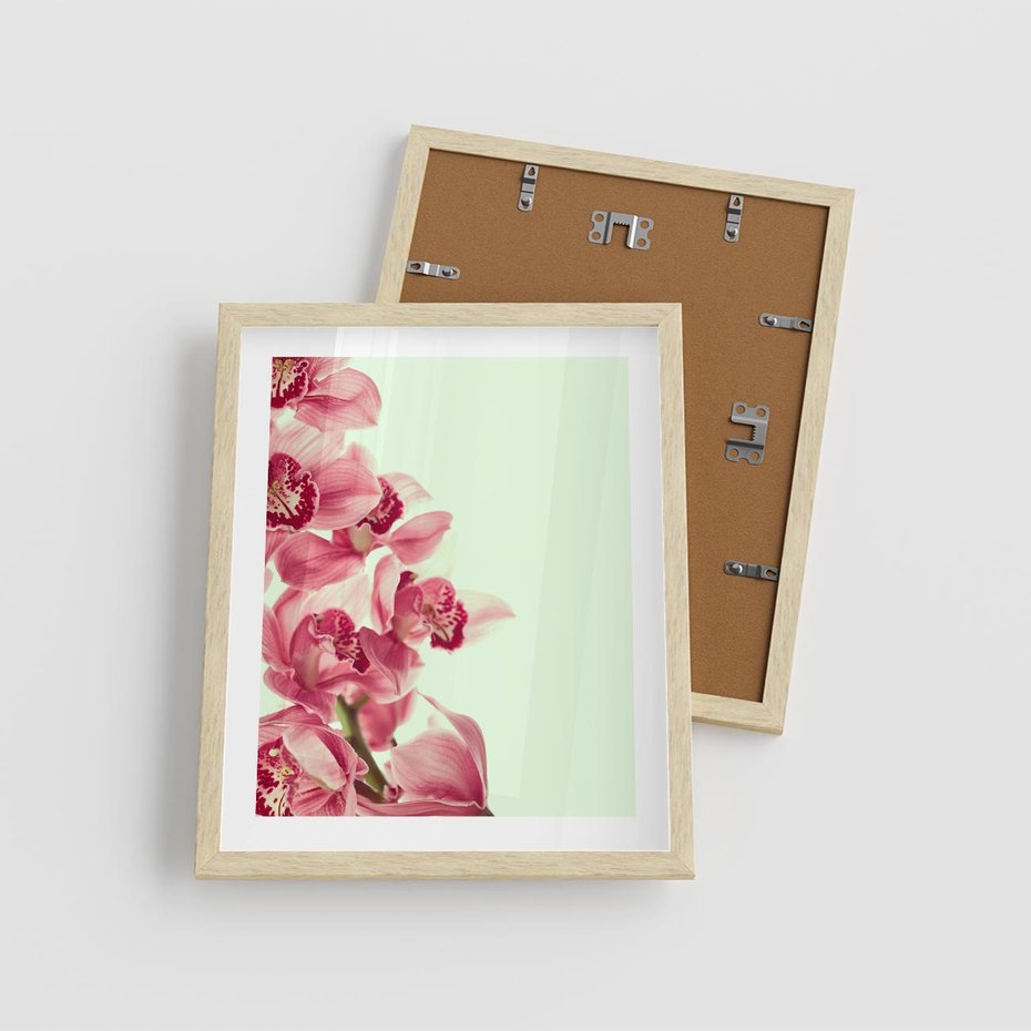 Plakat w ramie 40x50 - Orchidea - delikatne kwiaty - orchidea, kwiaty - rama drewno