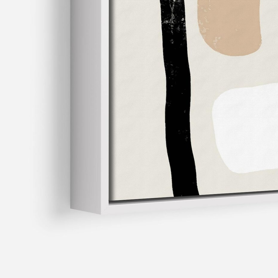 Obraz w ramie 80x80 - Kształtne Formy - geometryczne nieregularne kształty, nowoczesna kompozycja - rama biała