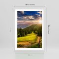 Plakat w ramie 50x70 - Zachód słońca na łące - zachód, łąka - rama biała