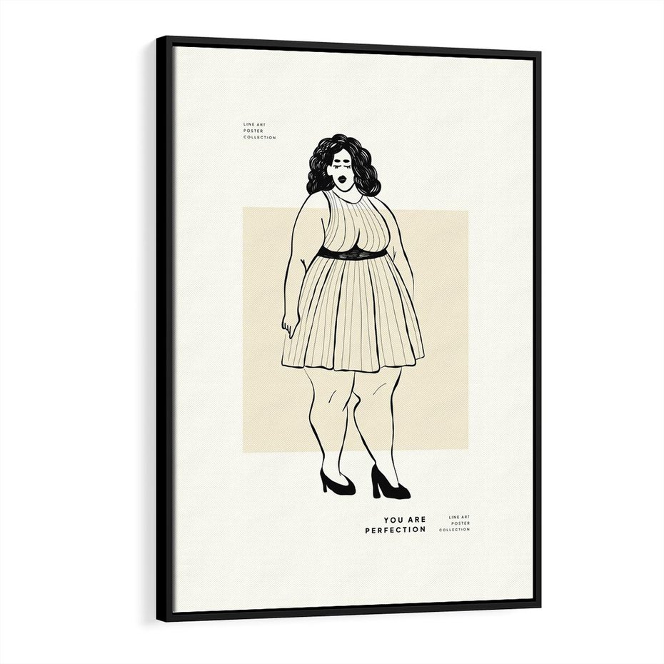 Obraz w ramie 70x100 - Ekspresja Wewnętrznych Emocji - kobieta, samoakceptacja - rama czarna