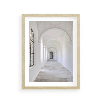 Plakat w ramie 40x50 - Architektoniczne Przejście - architektura, korytarz - rama drewno