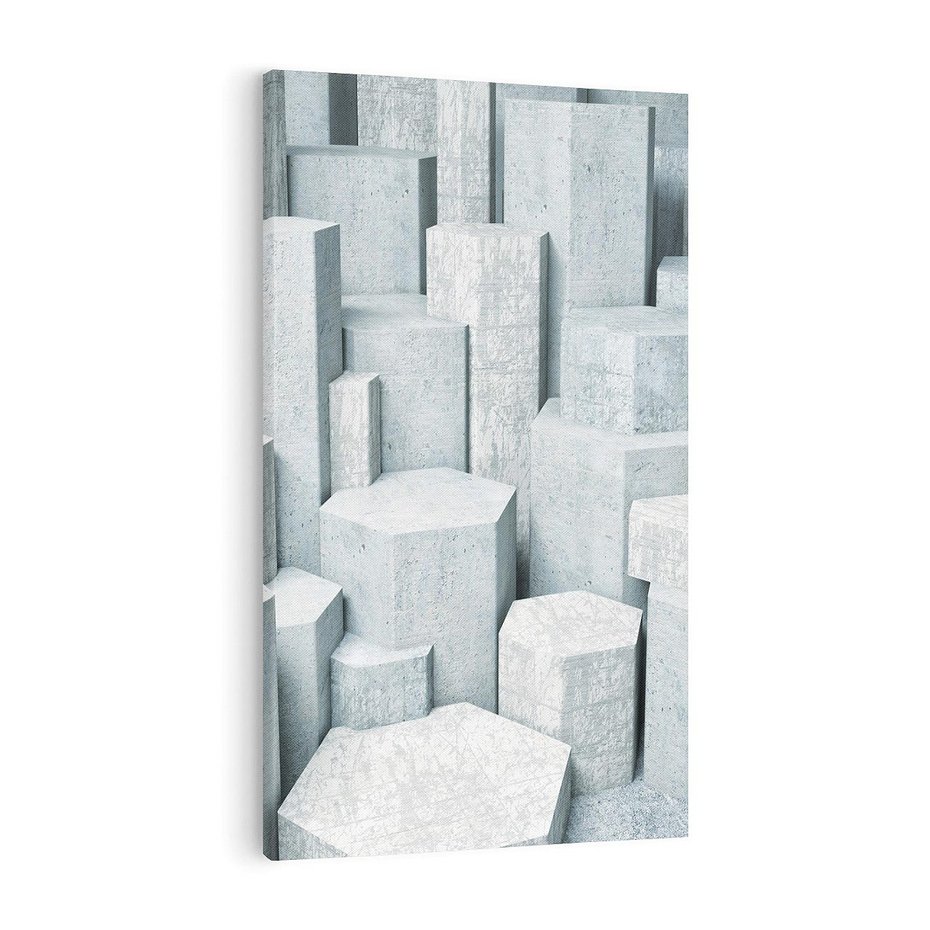 Obraz na płótnie 50x70 - Wymiarowe abstrakcje ożywiające przestrzeń - 3D, abstrakcja