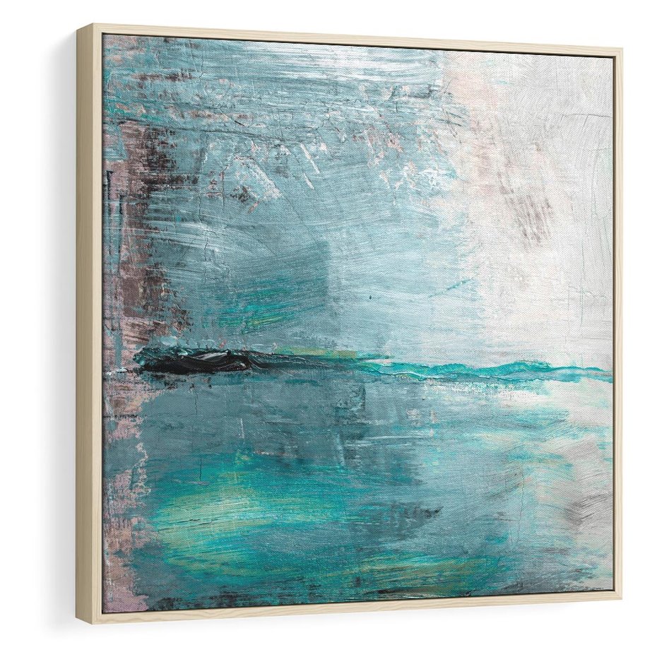 Obraz w ramie 50x50 - Odbicie utraconych barw - abstrakcja, niepokój - rama drewno