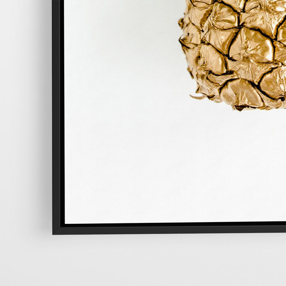 Obraz w ramie 50x70 - Ekskluzywny Akcent - złoty, ananas - rama czarna