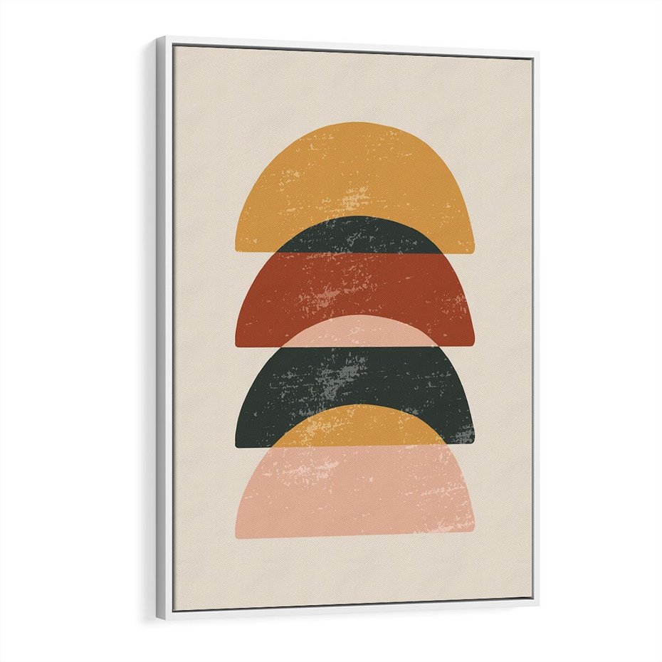 Obraz w ramie 70x100 - Energetyczne Wzory - nowoczesny plakat, abstrakcyjne kształty - rama biała