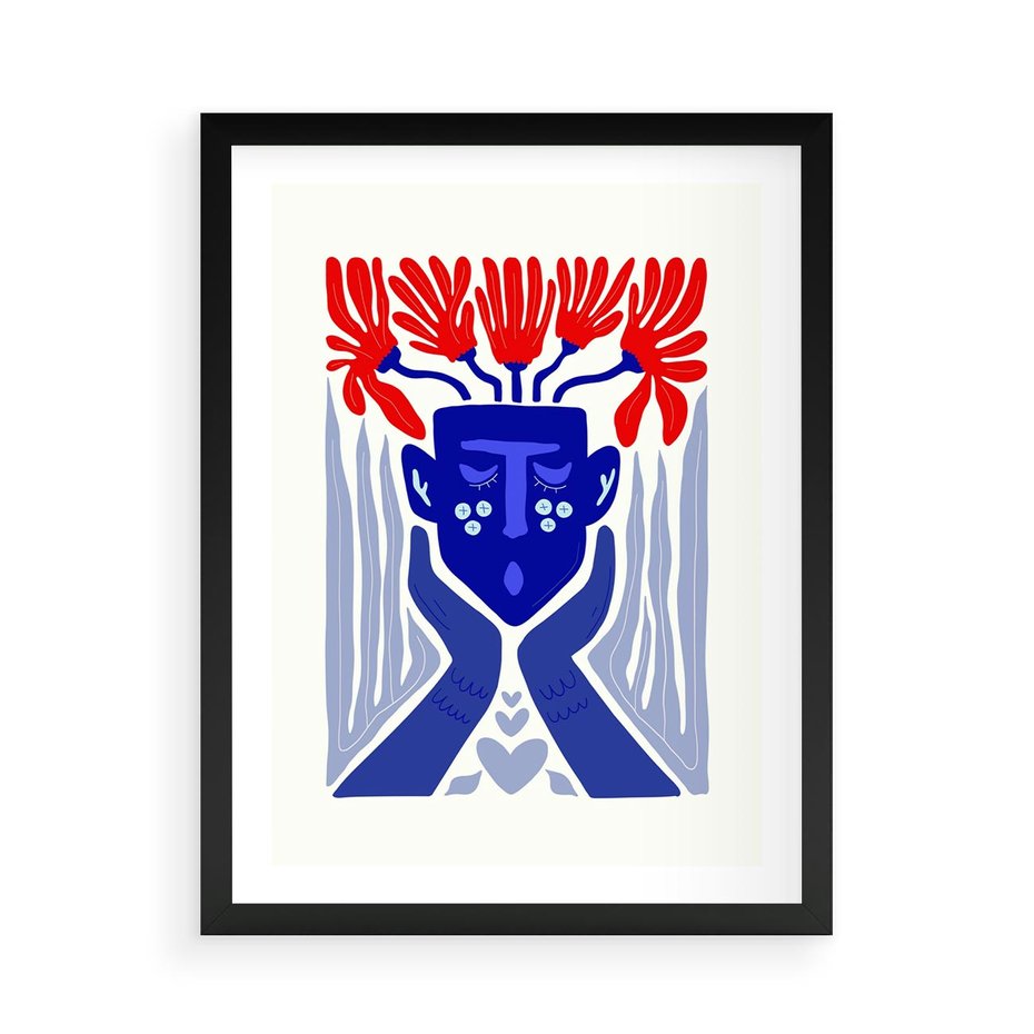 Plakat w ramie 50x70 - Nowoczesne Wcielenie Boho - etniczna maska, boho styl - rama czarna