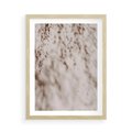 Plakat w ramie 50x70 - Cień Gałęzi - beżowa ściana, cień gałęzi - rama drewno