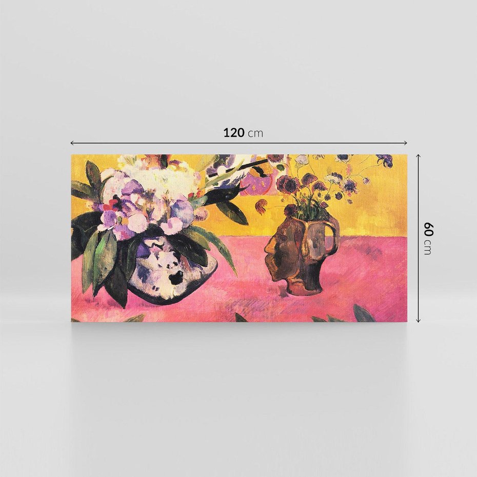 Obraz na płótnie 120x60 - Still Life with Head-Shaped Vase and Japanese Woodcut 1889, Paul Gauguin - Reprodukcja - reprodukcja, obraz na płótnie