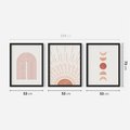 Zestaw obrazy w ramie 50x70 galeria - Boho, słońce, graficzne - rama czarna